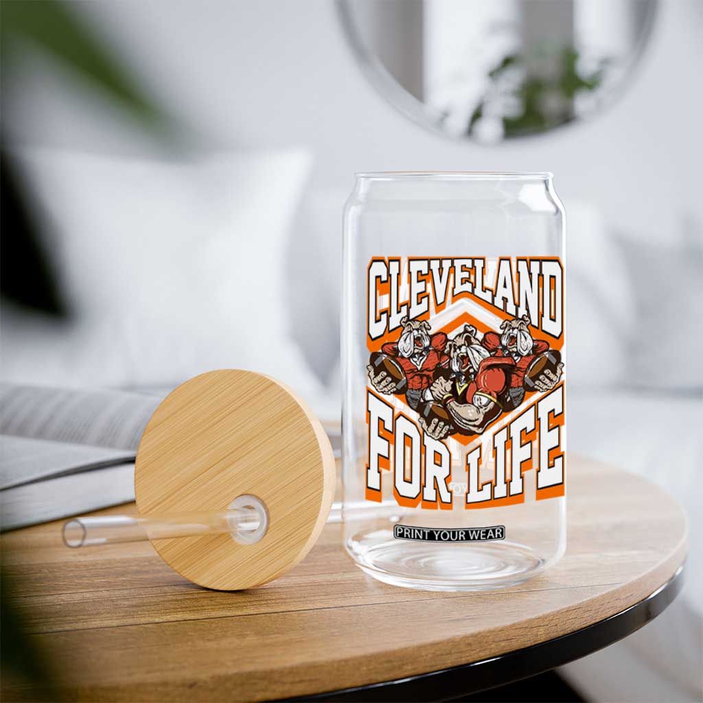 Cleveland For Life Glass Can CFBB Fan Gift TS12 Print Your Wear