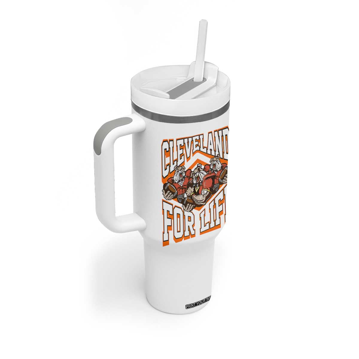 Cleveland For Life Tumbler With Handle CFBB Fan Gift TS12 Print Your Wear