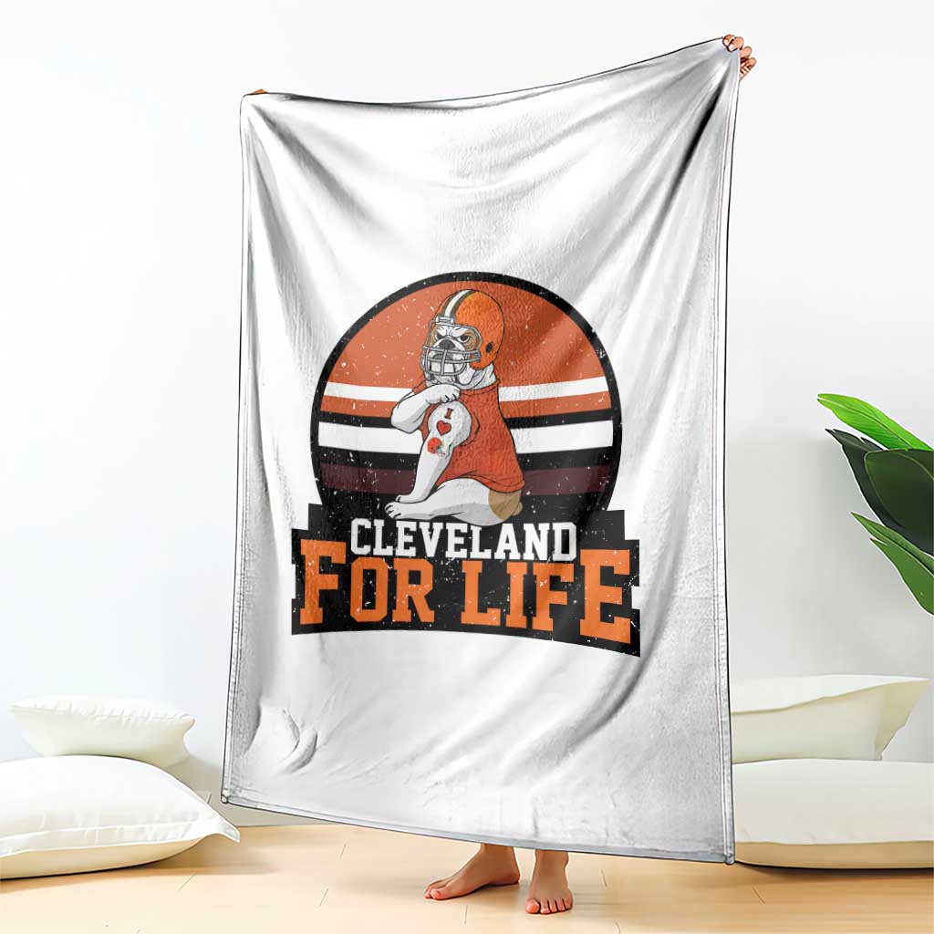 Funny Bulldog Game Day Throw Blanket Cleveland For Life TS12 Print Your Wear