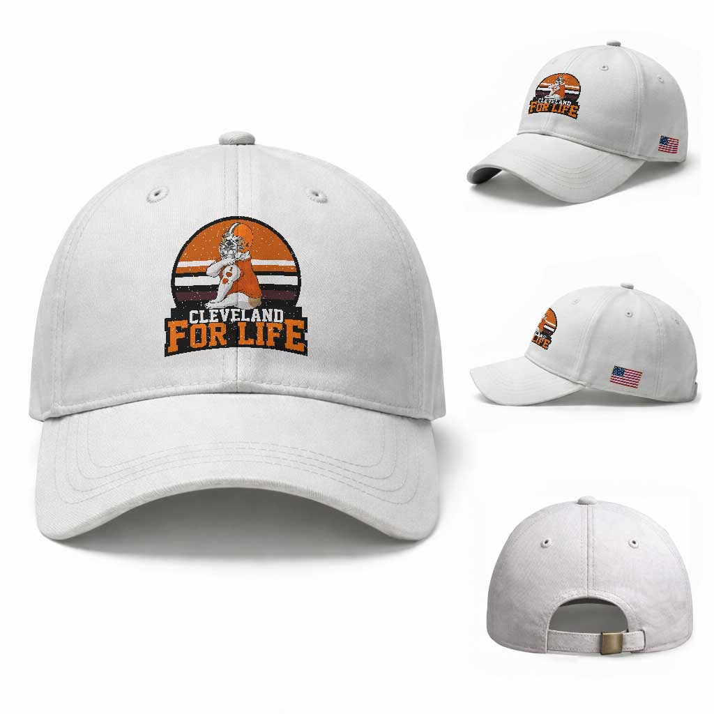 Funny Bulldog Game Day Baseball Cap Cleveland For Life TS12 Baseball Cap Universal Fit White Print Your Wear
