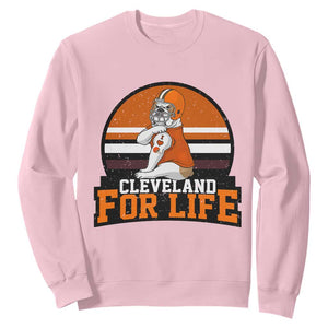Funny Bulldog Game Day Sweatshirt Cleveland For Life TS12 Light Pink Print Your Wear