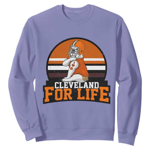 Funny Bulldog Game Day Sweatshirt Cleveland For Life TS12 Violet Print Your Wear