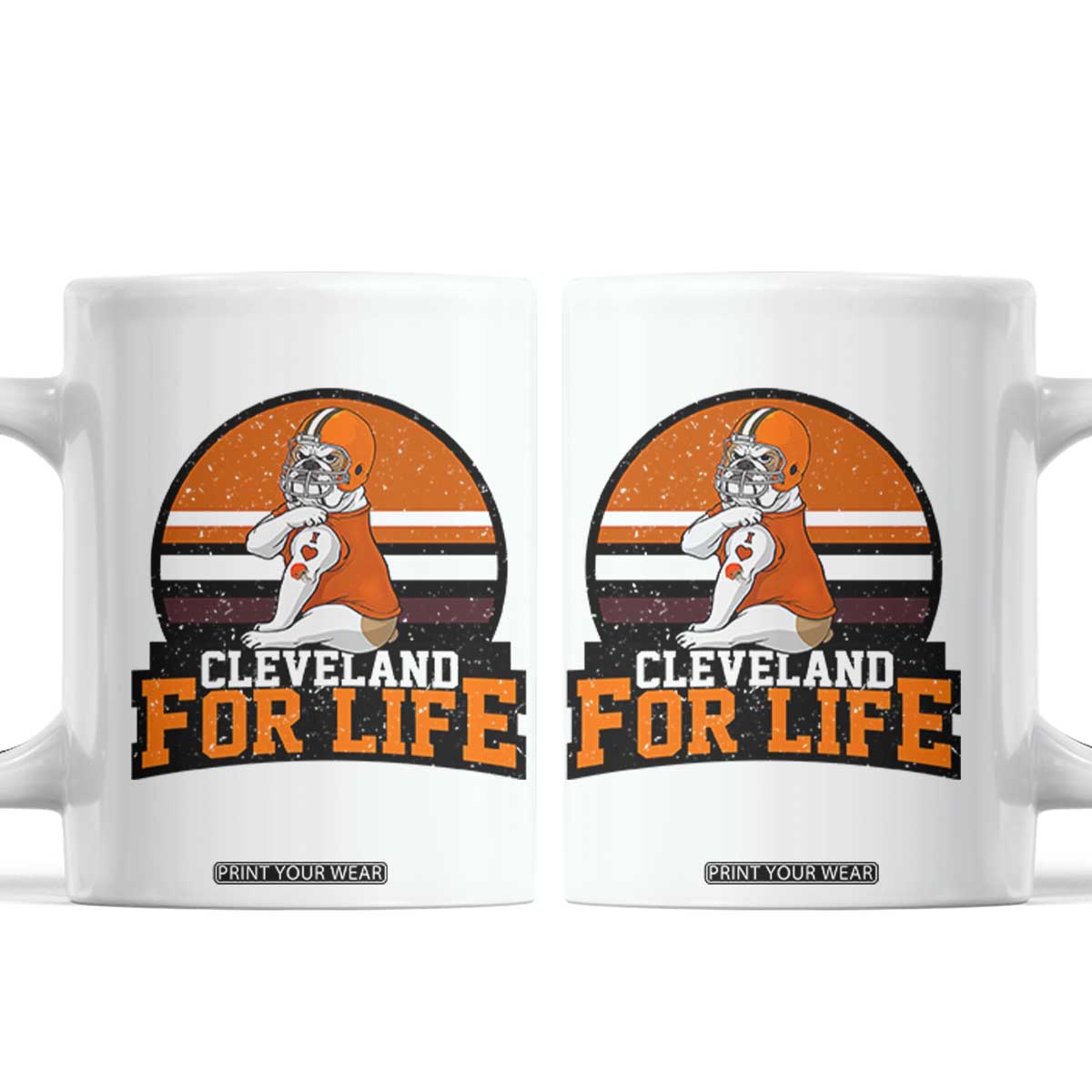 Funny Bulldog Game Day Coffee Mug Cleveland For Life TS12 White Print Your Wear