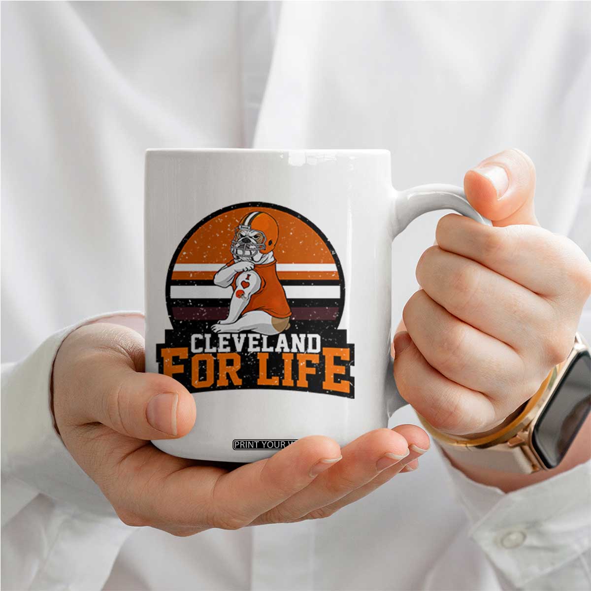 Funny Bulldog Game Day Coffee Mug Cleveland For Life TS12 Print Your Wear