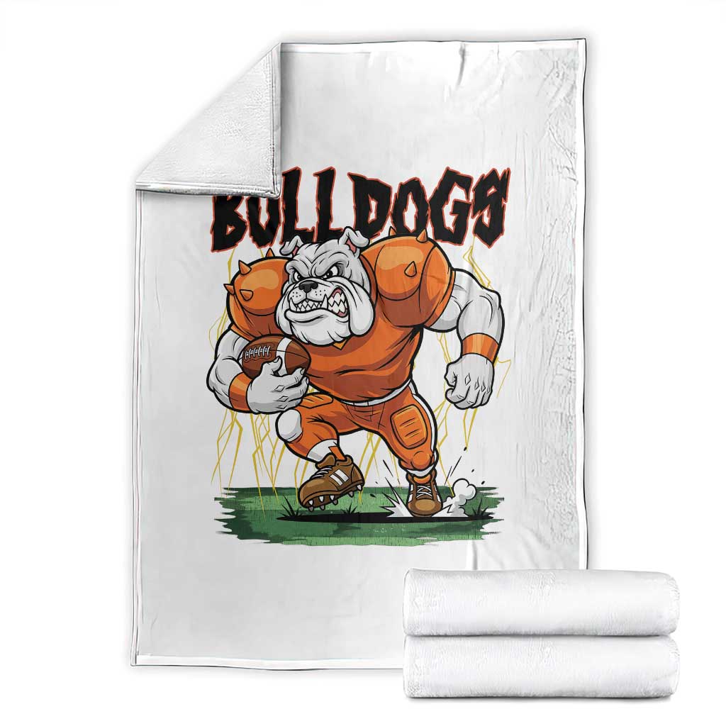 Funny Bulldog Playing Football Throw Blanket Game Day Dog Lover TS12 Black Print Your Wear