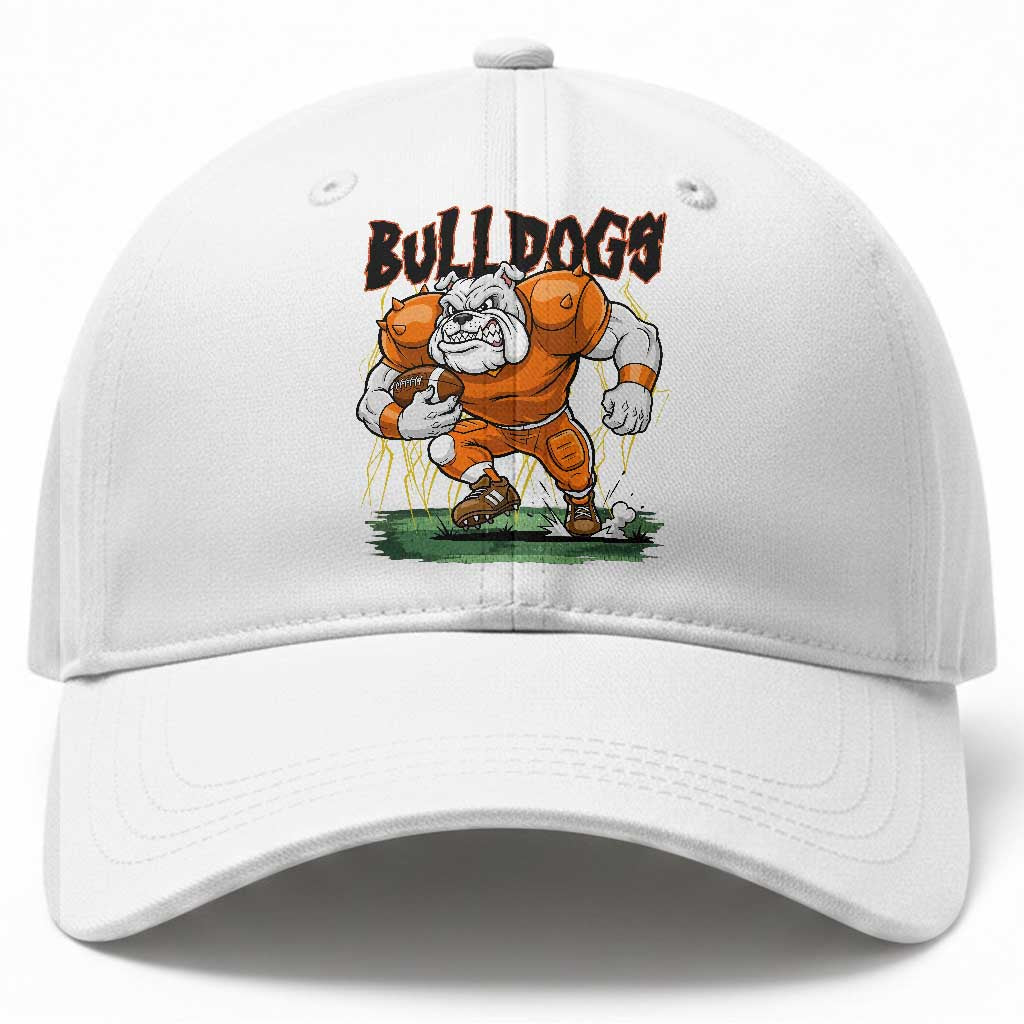 Funny Bulldog Playing Football Baseball Cap Game Day Dog Lover TS12 Print Your Wear