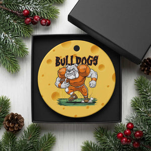 Funny Bulldog Playing Football Ceramic Ornament Game Day Dog Lover TS12 1pc Yellow Cheese Print Your Wear