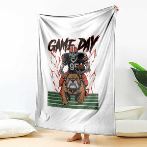Funny Skeleton Playing Football Throw Blanket Game Day Gift TS12 Print Your Wear