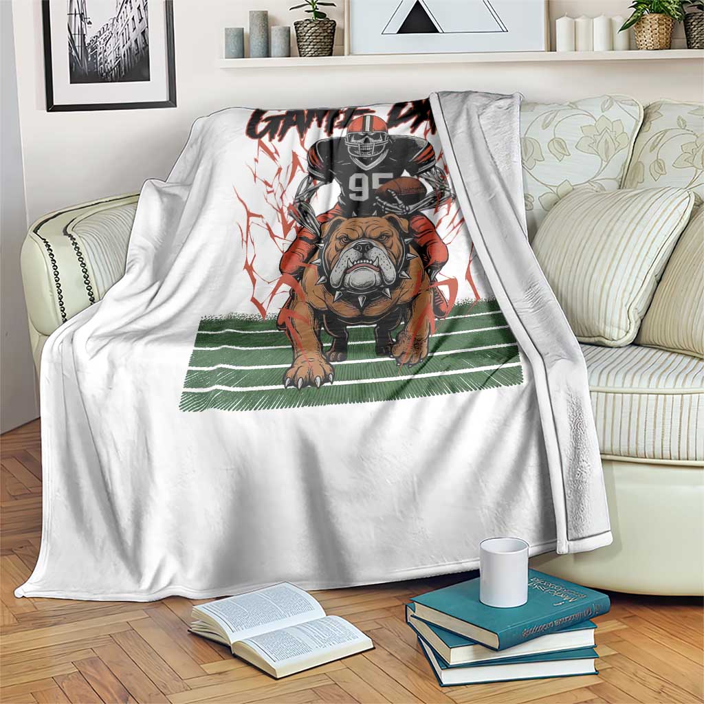 Funny Skeleton Playing Football Throw Blanket Game Day Gift TS12 Print Your Wear