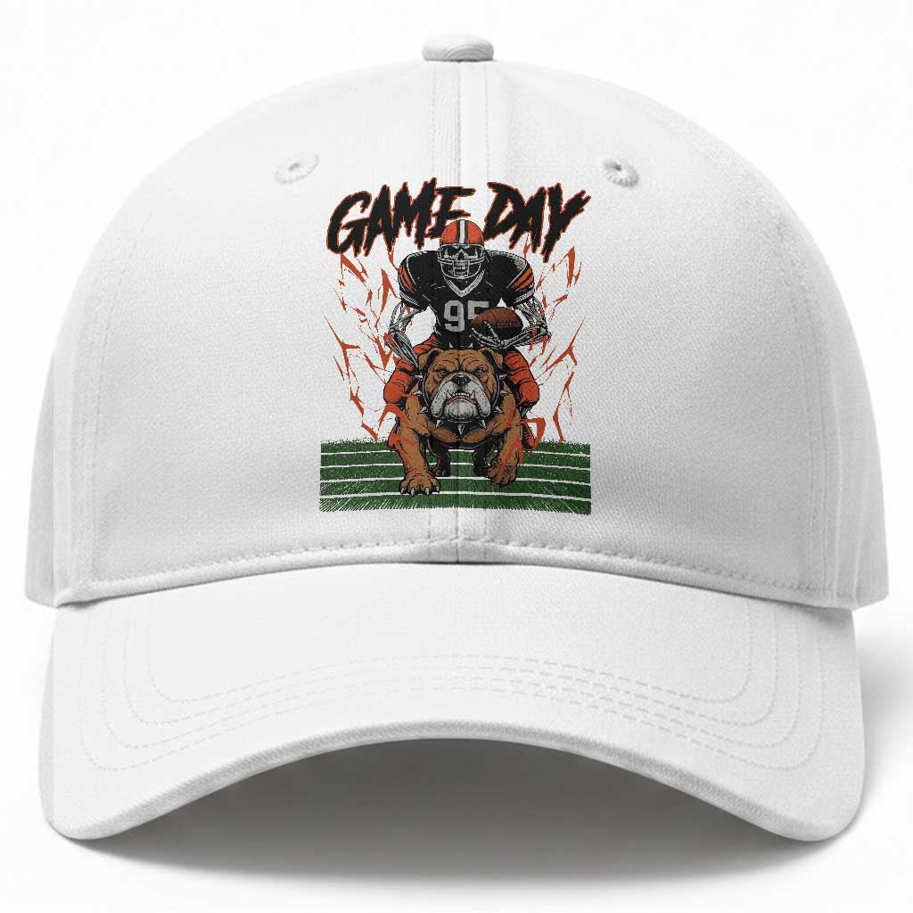 Funny Skeleton Playing Football Baseball Cap Game Day Gift TS12 Print Your Wear