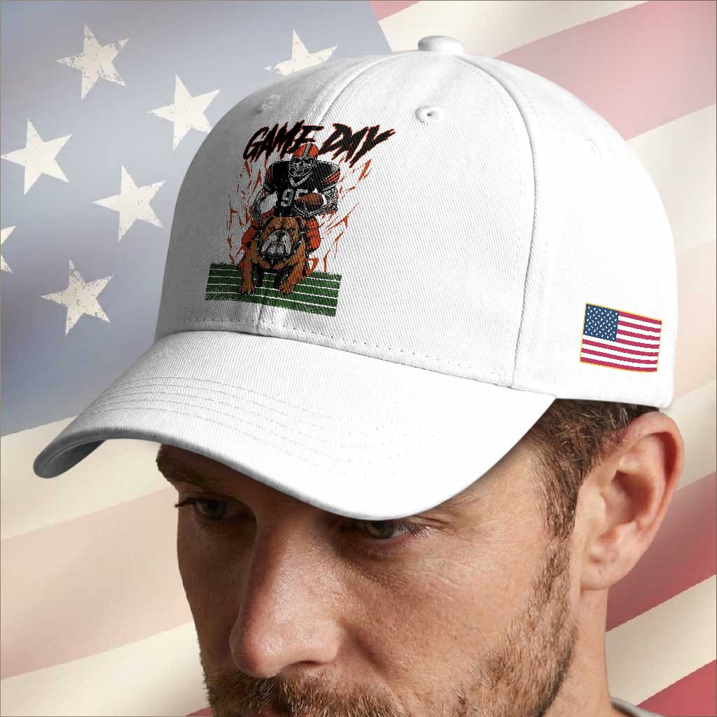 Funny Skeleton Playing Football Baseball Cap Game Day Gift TS12 Print Your Wear