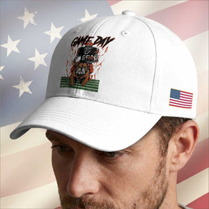 Funny Skeleton Playing Football Baseball Cap Game Day Gift TS12 Print Your Wear