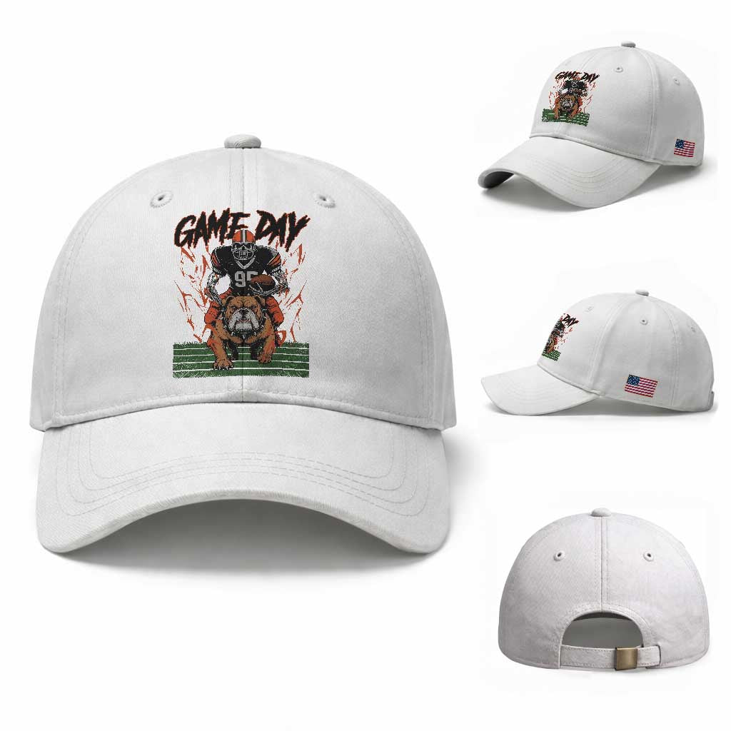 Funny Skeleton Playing Football Baseball Cap Game Day Gift TS12 Baseball Cap Universal Fit White Print Your Wear