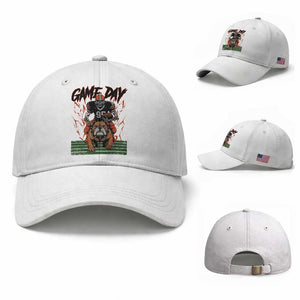 Funny Skeleton Playing Football Baseball Cap Game Day Gift TS12 Baseball Cap Universal Fit White Print Your Wear