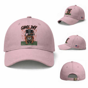 Funny Skeleton Playing Football Baseball Cap Game Day Gift TS12 Baseball Cap Universal Fit Light Pink Print Your Wear