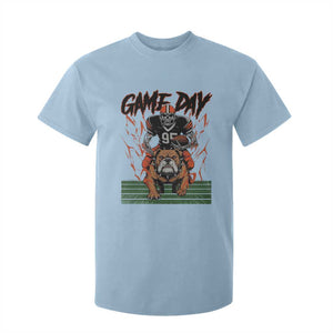 Funny Skeleton Playing Football T Shirt For Kid Game Day Gift TS12 Light Blue Print Your Wear