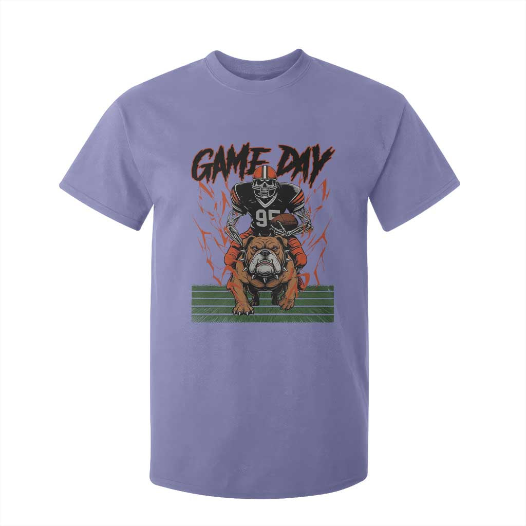 Funny Skeleton Playing Football T Shirt For Kid Game Day Gift TS12 Violet Print Your Wear