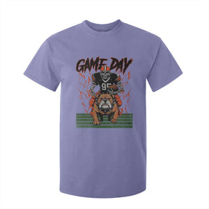 Funny Skeleton Playing Football T Shirt For Kid Game Day Gift TS12 Violet Print Your Wear