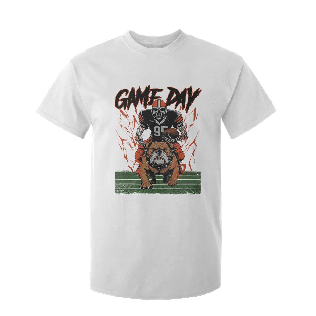 Funny Skeleton Playing Football T Shirt For Kid Game Day Gift TS12 White Print Your Wear