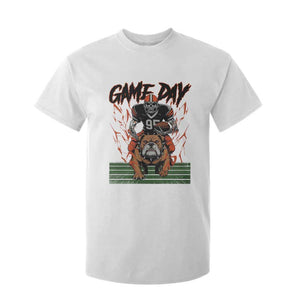 Funny Skeleton Playing Football T Shirt For Kid Game Day Gift TS12 White Print Your Wear