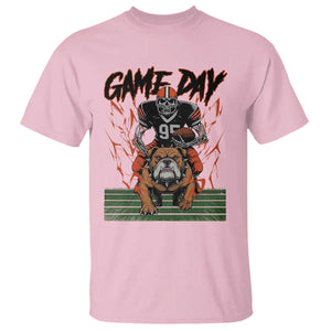 Funny Skeleton Playing Football T Shirt Game Day Gift TS12 Light Pink Print Your Wear
