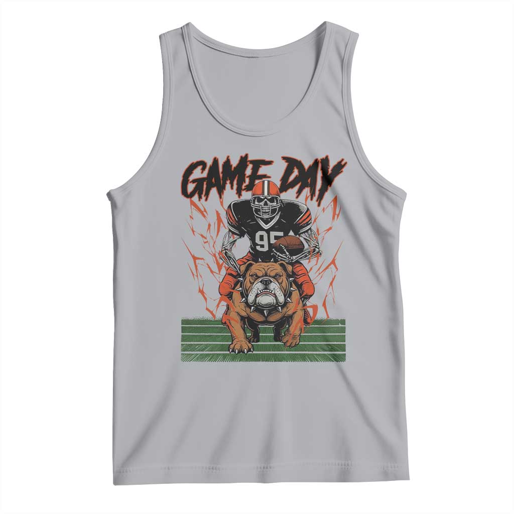 Funny Skeleton Playing Football Tank Top Game Day Gift TS12 Athletic Heather Print Your Wear
