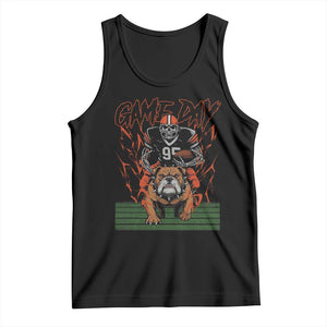 Funny Skeleton Playing Football Tank Top Game Day Gift TS12 Black Print Your Wear