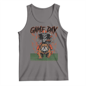 Funny Skeleton Playing Football Tank Top Game Day Gift TS12 Deep Heather Print Your Wear