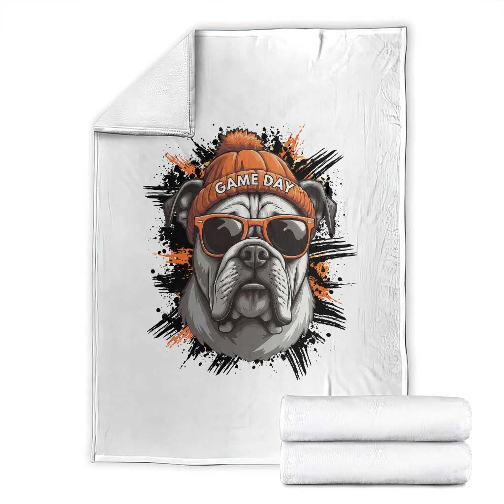 Bulldog Football Spirit Throw Blanket Game Day Dog Lover Gift TS12 White Print Your Wear