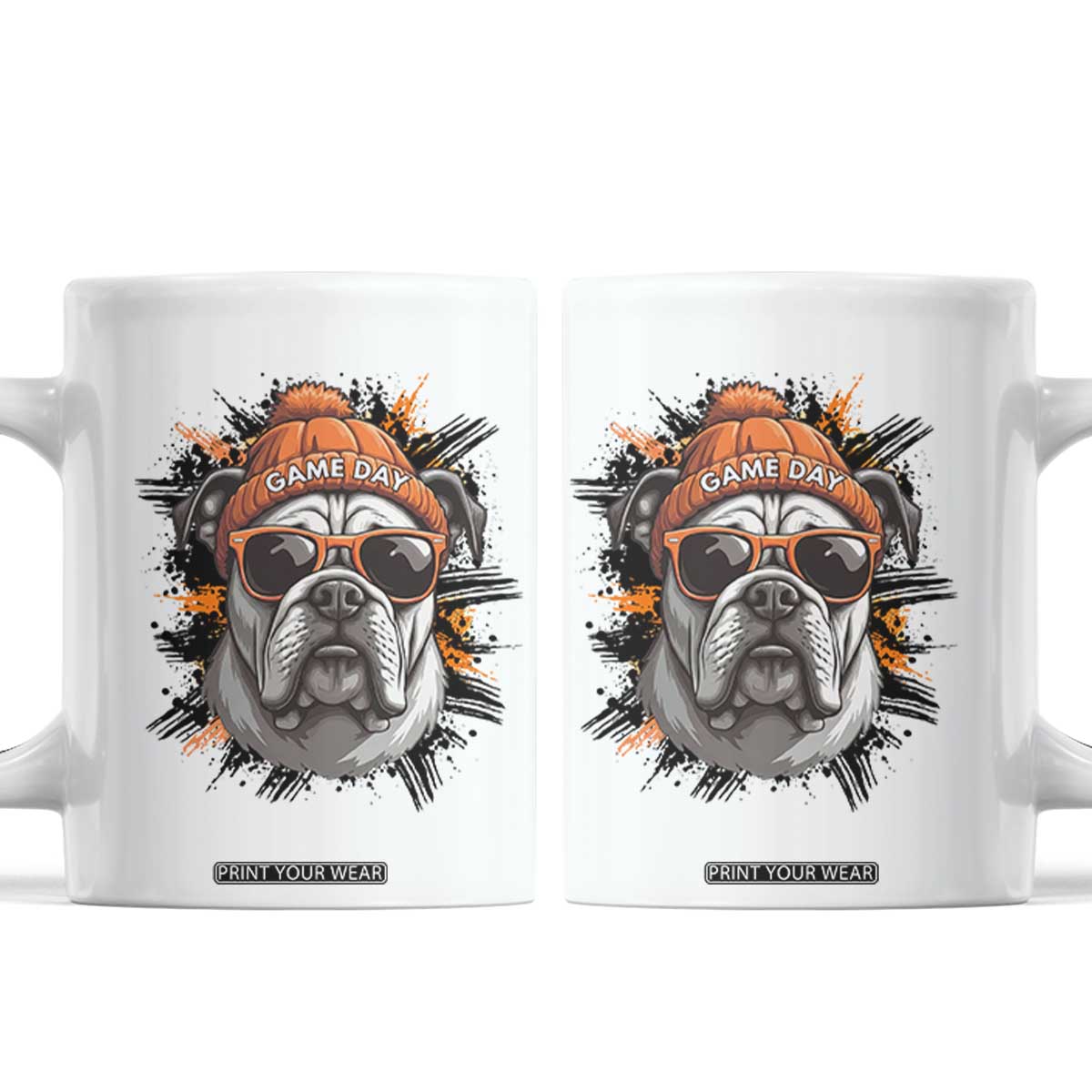Bulldog Football Spirit Coffee Mug Game Day Dog Lover Gift TS12 White Print Your Wear