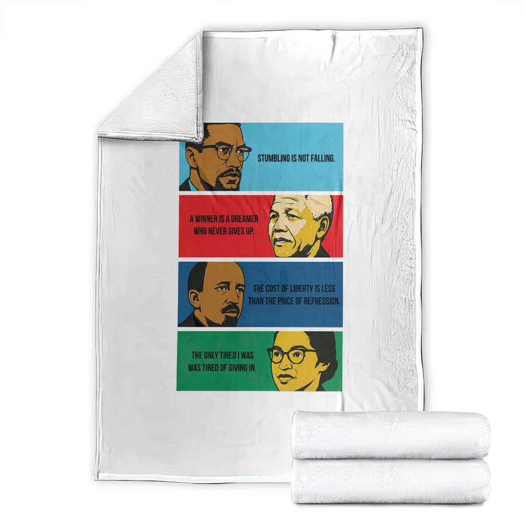 African American Leaders History Quote Gift Throw Blanket TS12 White Print Your Wear