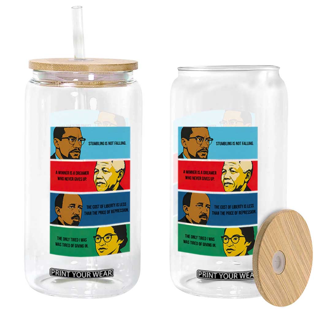African American Leaders History Quote Gift Glass Can TS12 Print Your Wear