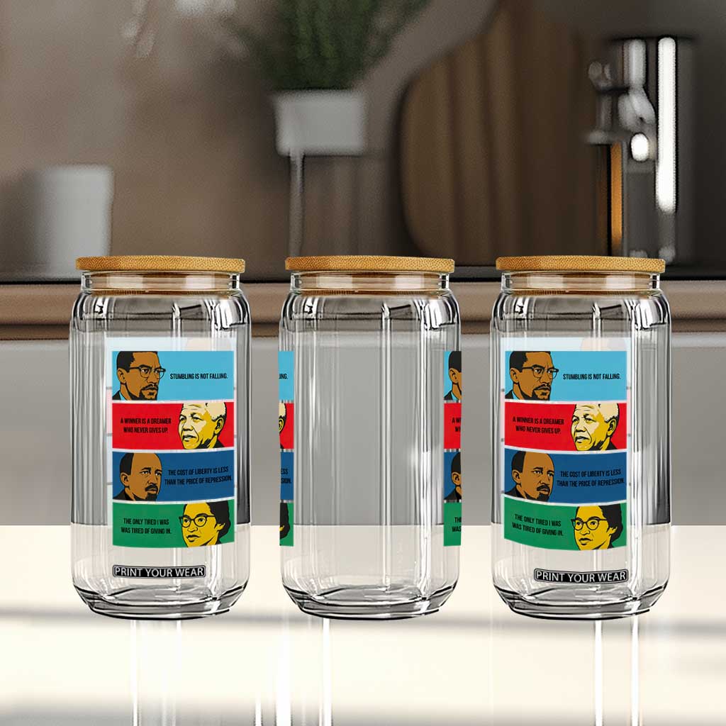 African American Leaders History Quote Gift Glass Can TS12 Print Your Wear