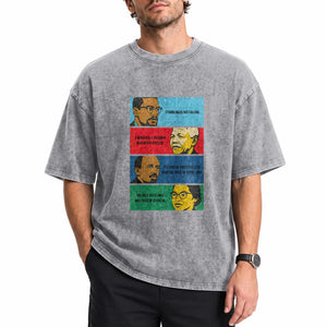 African American Leaders History Quote Gift Washed Cotton T-Shirt