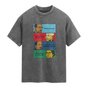 African American Leaders History Quote Gift Washed Cotton T-Shirt