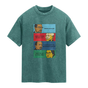 African American Leaders History Quote Gift Washed Cotton T-Shirt