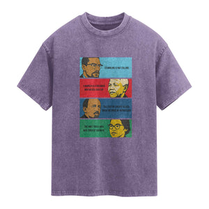 African American Leaders History Quote Gift Washed Cotton T-Shirt