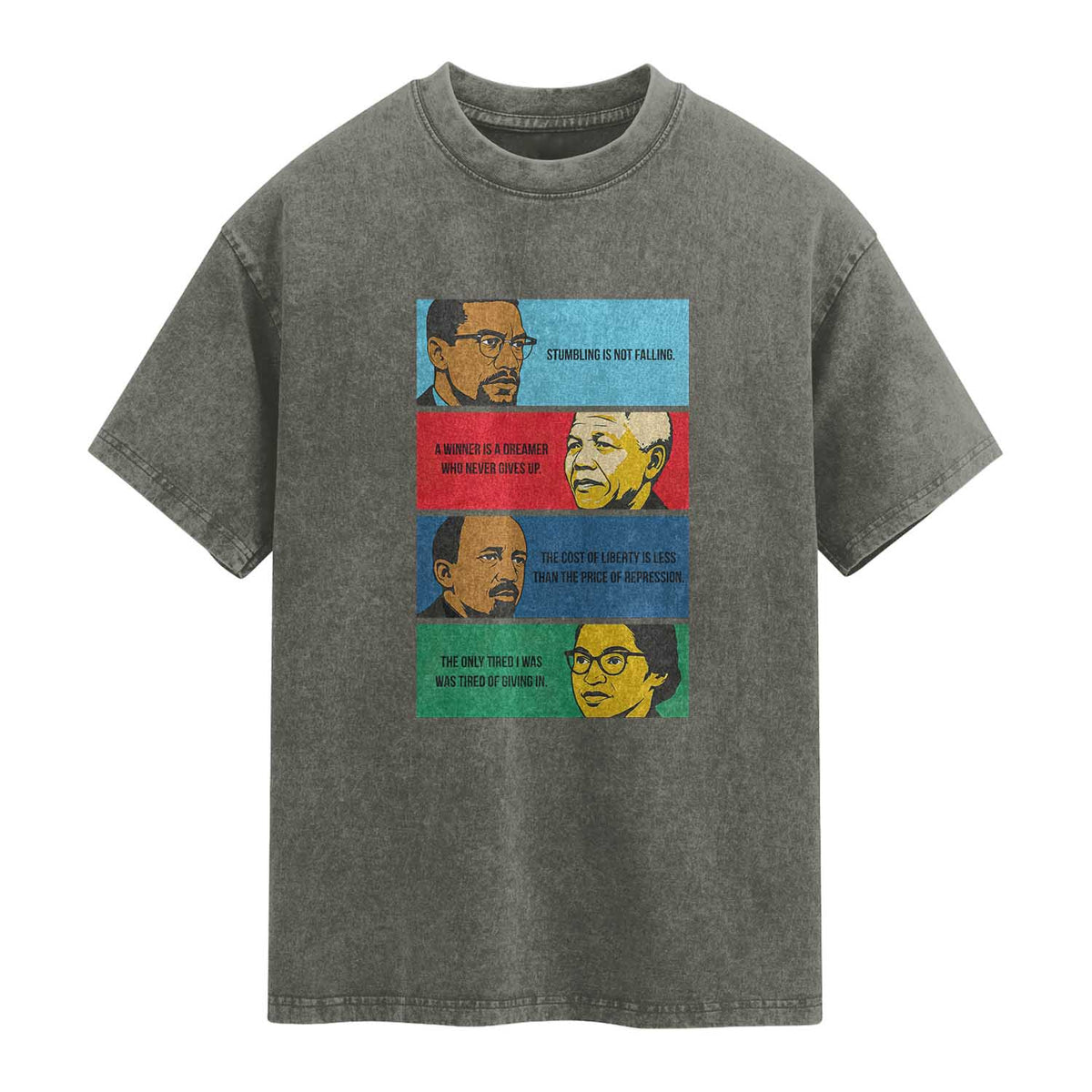 African American Leaders History Quote Gift Washed Cotton T-Shirt