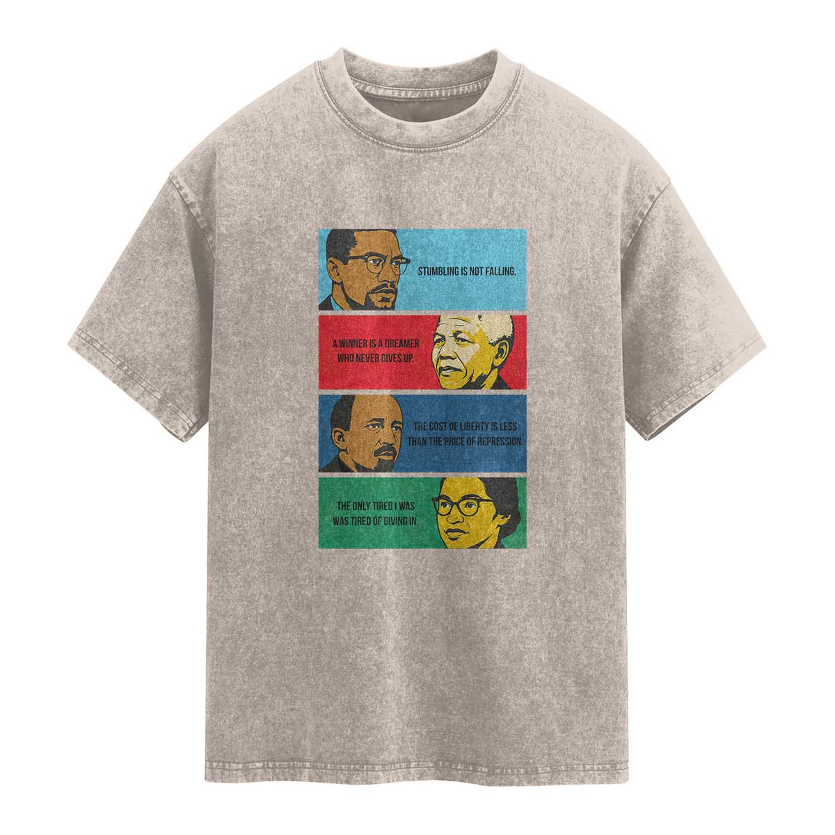 African American Leaders History Quote Gift Washed Cotton T-Shirt