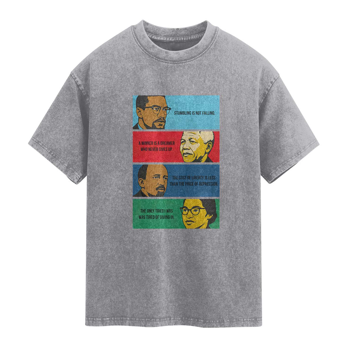 African American Leaders History Quote Gift Washed Cotton T-Shirt