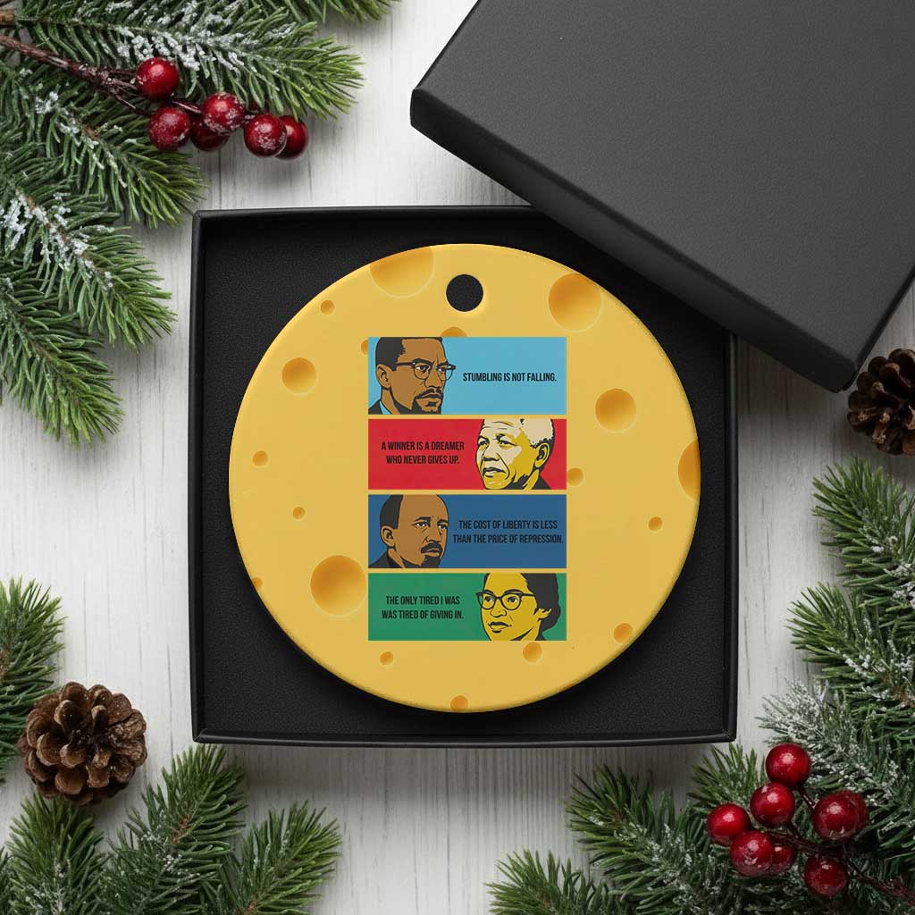 African American Leaders History Quote Gift Ceramic Ornament TS12 1pc Yellow Cheese Print Your Wear