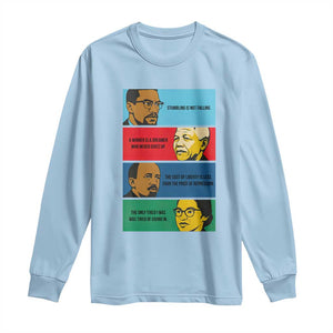 African American Leaders History Quote Gift Long Sleeve Shirt TS12 Light Blue Print Your Wear