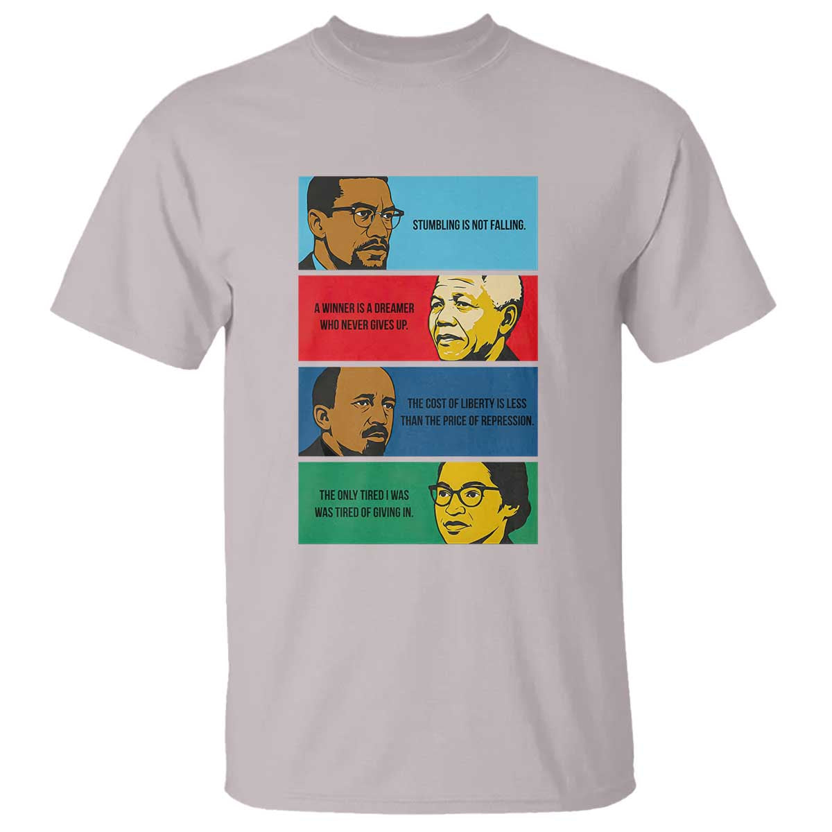 African American Leaders History Quote Gift T Shirt TS12 Ice Gray Print Your Wear