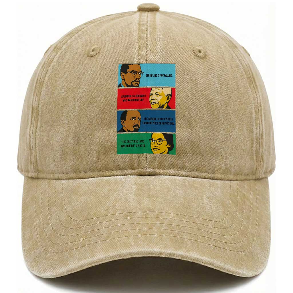 African American Leaders History Quote Gift Washed Cotton Baseball Cap TS12 Print Your Wear