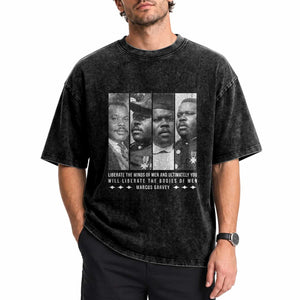 Marcus Garve Quote Washed Cotton T-Shirt Liberate The Minds Of Men
