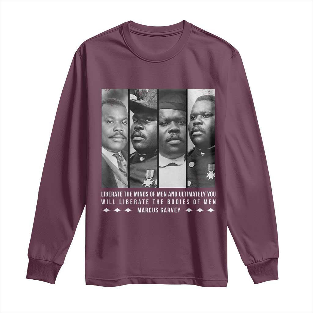 Marcus Garve Quote Long Sleeve Shirt Liberate The Minds Of Men TS12 Maroon Print Your Wear