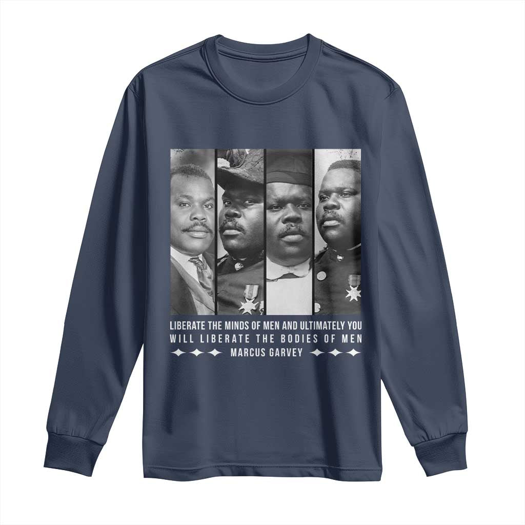 Marcus Garve Quote Long Sleeve Shirt Liberate The Minds Of Men TS12 Navy Print Your Wear