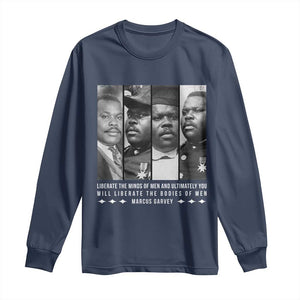 Marcus Garve Quote Long Sleeve Shirt Liberate The Minds Of Men TS12 Navy Print Your Wear