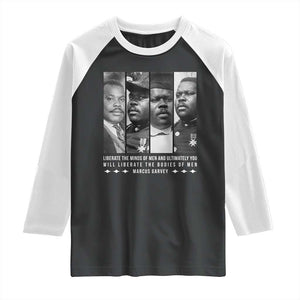 Marcus Garve Quote Raglan Shirt Liberate The Minds Of Men TS12 Black White Print Your Wear