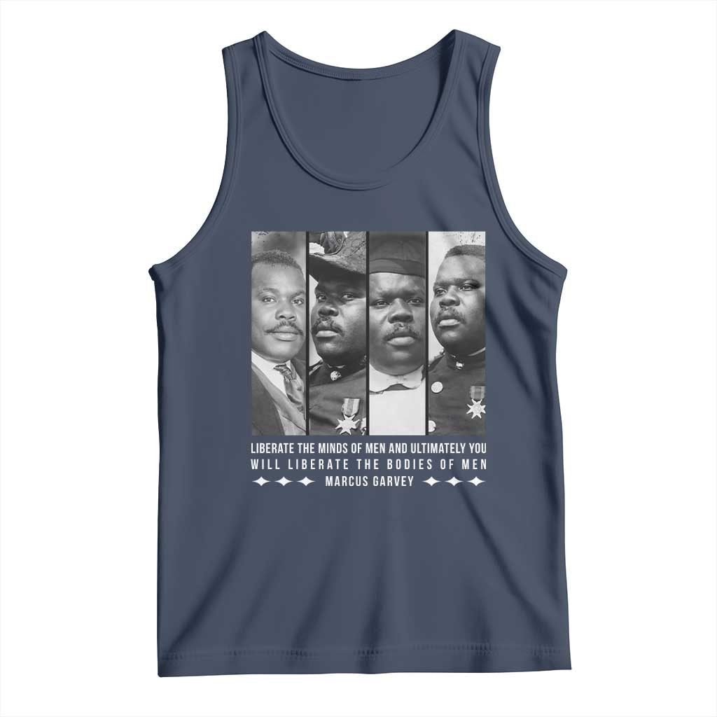 Marcus Garve Quote Tank Top Liberate The Minds Of Men TS12 Navy Print Your Wear